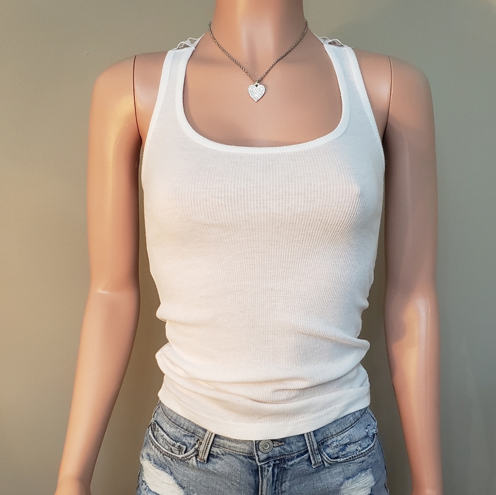 Color Story • White Tank w/ Design Back Size S